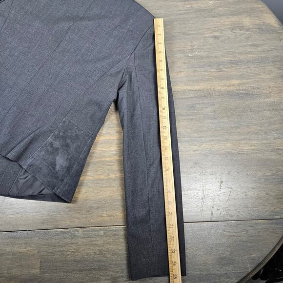 Karl Lagerfeld Paris Gray Two Texture Career Blazer Jacket Stretch Womens 10 - Picture 8 of 9